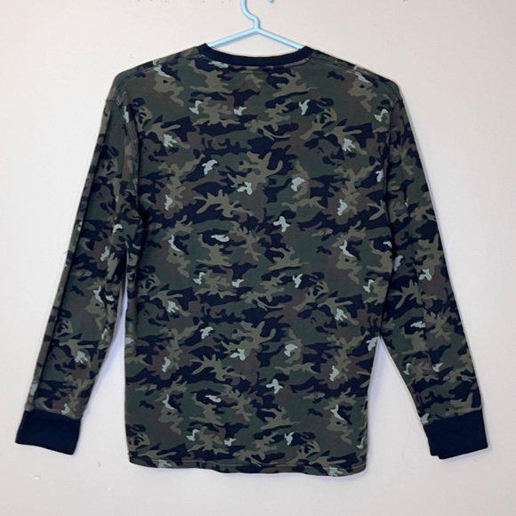 Polo Ralph Lauren Waffle Knit Camo Crew Long Sleeve Shirt - Men's Size L - Green - Picture 4 of 8